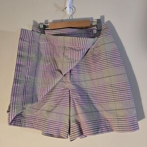 Charter Club Lavender and Cream Plaid Wrap Skort